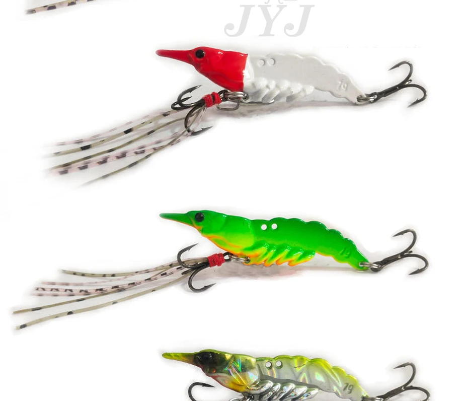 1pc 5g/7g/11g/14g Long throw Shrimp Lures Metal VIB Sinking Wobbler Hooks for Pike Walleye Bass with Accessories Tackle