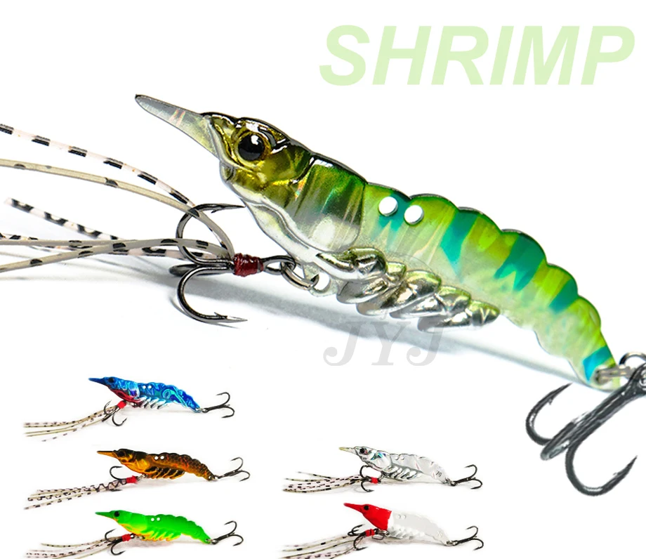 1pc 5g/7g/11g/14g Long throw Shrimp Lures Metal VIB Sinking Wobbler Hooks for Pike Walleye Bass with Accessories Tackle