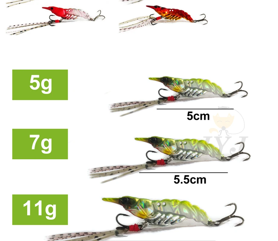 1pc 5g/7g/11g/14g Long throw Shrimp Lures Metal VIB Sinking Wobbler Hooks for Pike Walleye Bass with Accessories Tackle