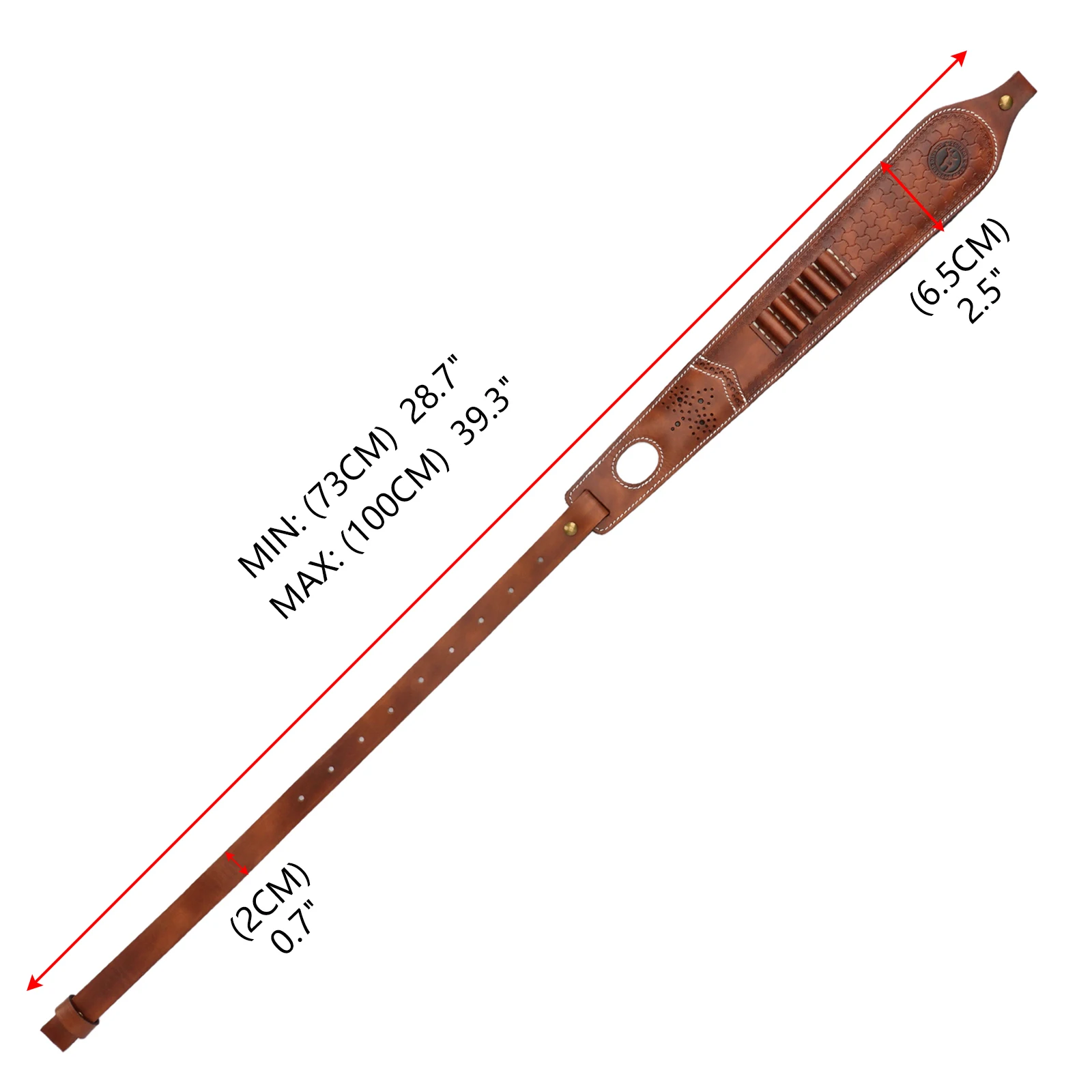 Tourbon Vintage Leather Ammo Holder Rifle Sling Adjustable Gun Shoulder Strap Cartridge Holder with Swivels Hunting Accessories