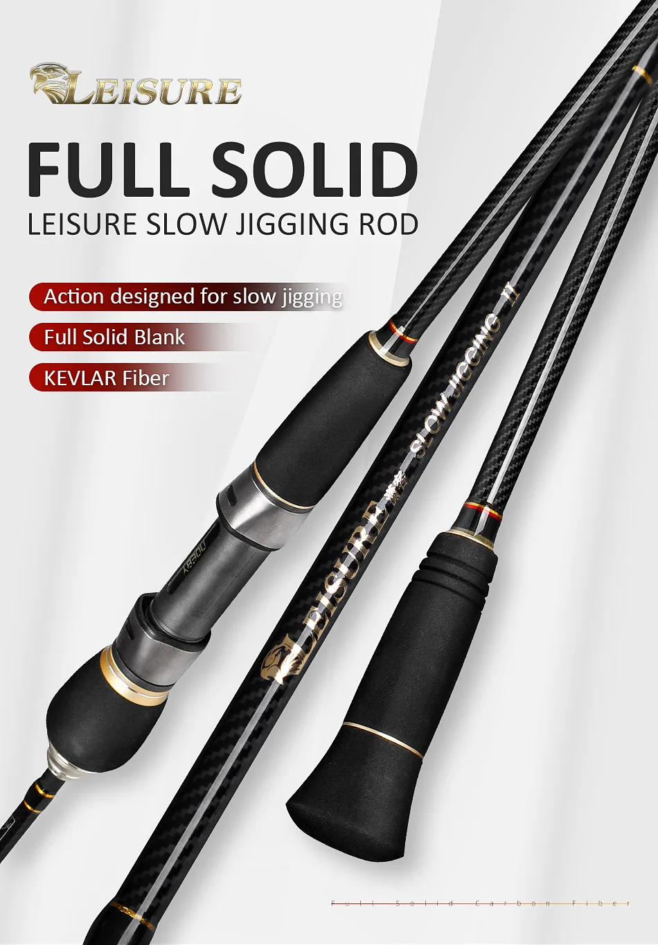 Noeby Full Solid Slow Jigging Fishing Rod 1.83m 1.96m M ML High Sensitivity Spinning Baitcast 2 Section Saltwater Fishing Rods