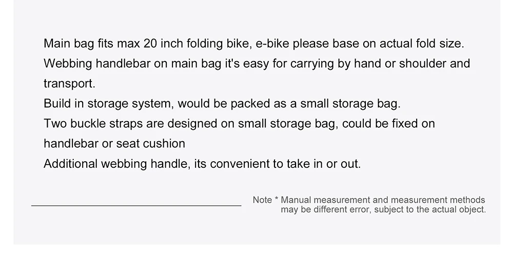 Rhinowalk Folding Bike Carry Bag 14-20 Inch For Brompton 3Sixty Foldable Bike Storage Bag Portable Fold Bicycle Carrying Bag