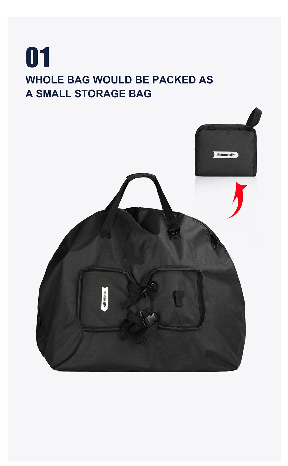 Rhinowalk Folding Bike Carry Bag 14-20 Inch For Brompton 3Sixty Foldable Bike Storage Bag Portable Fold Bicycle Carrying Bag