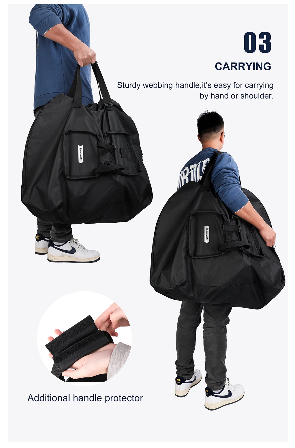 Rhinowalk Folding Bike Carry Bag 14-20 Inch For Brompton 3Sixty Foldable Bike Storage Bag Portable Fold Bicycle Carrying Bag