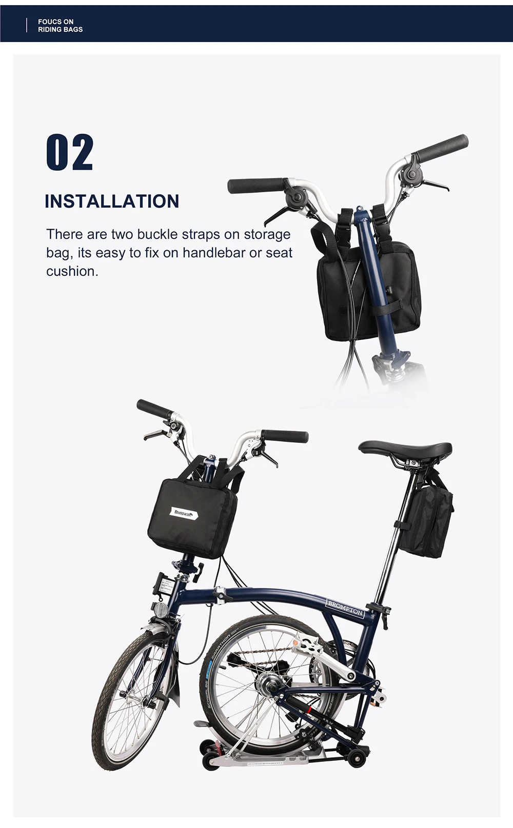 Rhinowalk Folding Bike Carry Bag 14-20 Inch For Brompton 3Sixty Foldable Bike Storage Bag Portable Fold Bicycle Carrying Bag