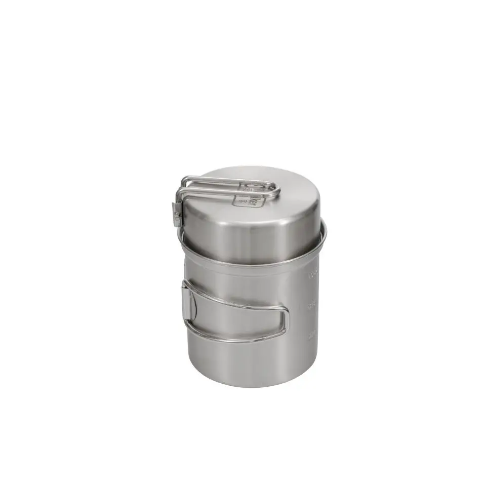 IWALKER Outdoor Camping Stainless Steel Pot Set, G43 Storage Pot, Grilling Pan, Complete Camping Cookware