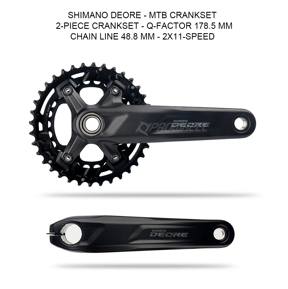 Shimano Deore M5100 Crankset 10/11S Mountain Bike Bicycle Crankset  FC-M5100 170/175mm Cranksets Bottom Bracket BB52 M500 M501