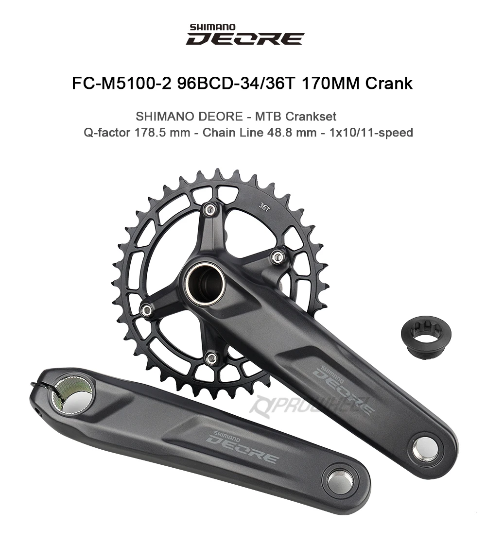 Shimano Deore M5100 Crankset 10/11S Mountain Bike Bicycle Crankset  FC-M5100 170/175mm Cranksets Bottom Bracket BB52 M500 M501