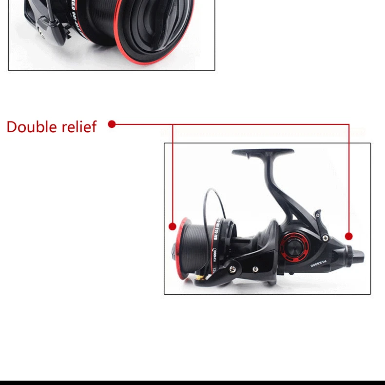 2024 New 12+1BB NFR 9000+8000 Series High Speed Carp Distant Fishing Wheel 4.6:1 Spinning Fishing Reel With Spare Metal Spool