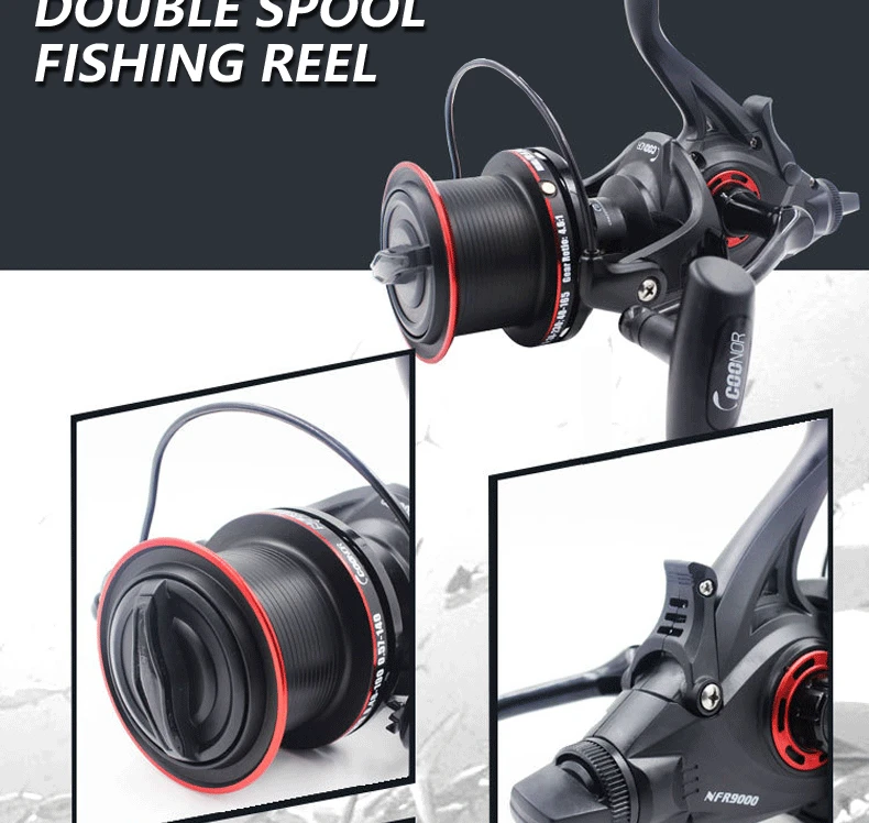 2024 New 12+1BB NFR 9000+8000 Series High Speed Carp Distant Fishing Wheel 4.6:1 Spinning Fishing Reel With Spare Metal Spool