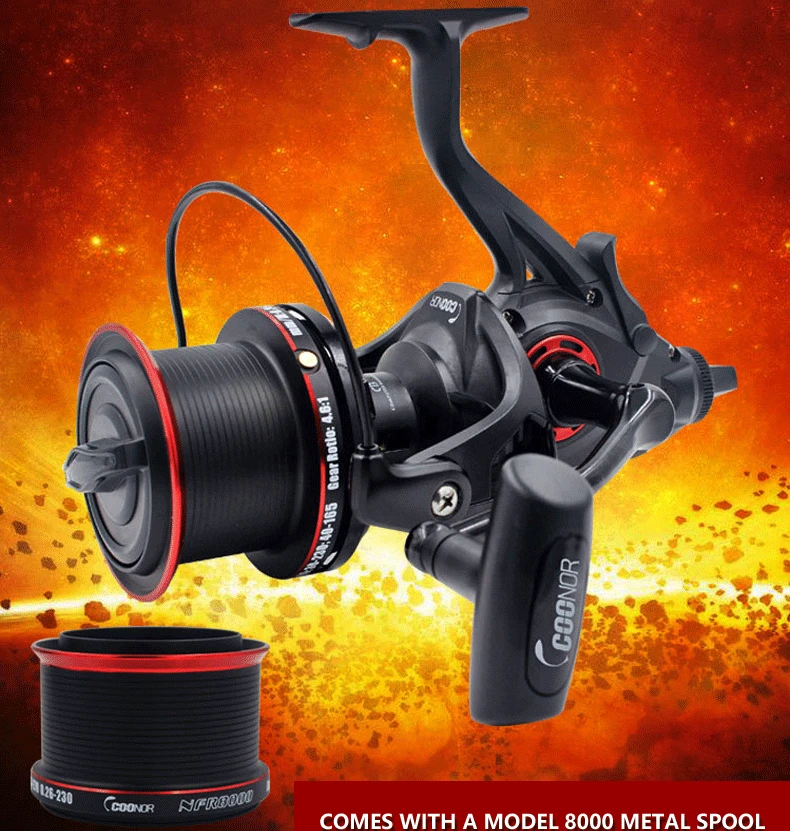 2024 New 12+1BB NFR 9000+8000 Series High Speed Carp Distant Fishing Wheel 4.6:1 Spinning Fishing Reel With Spare Metal Spool