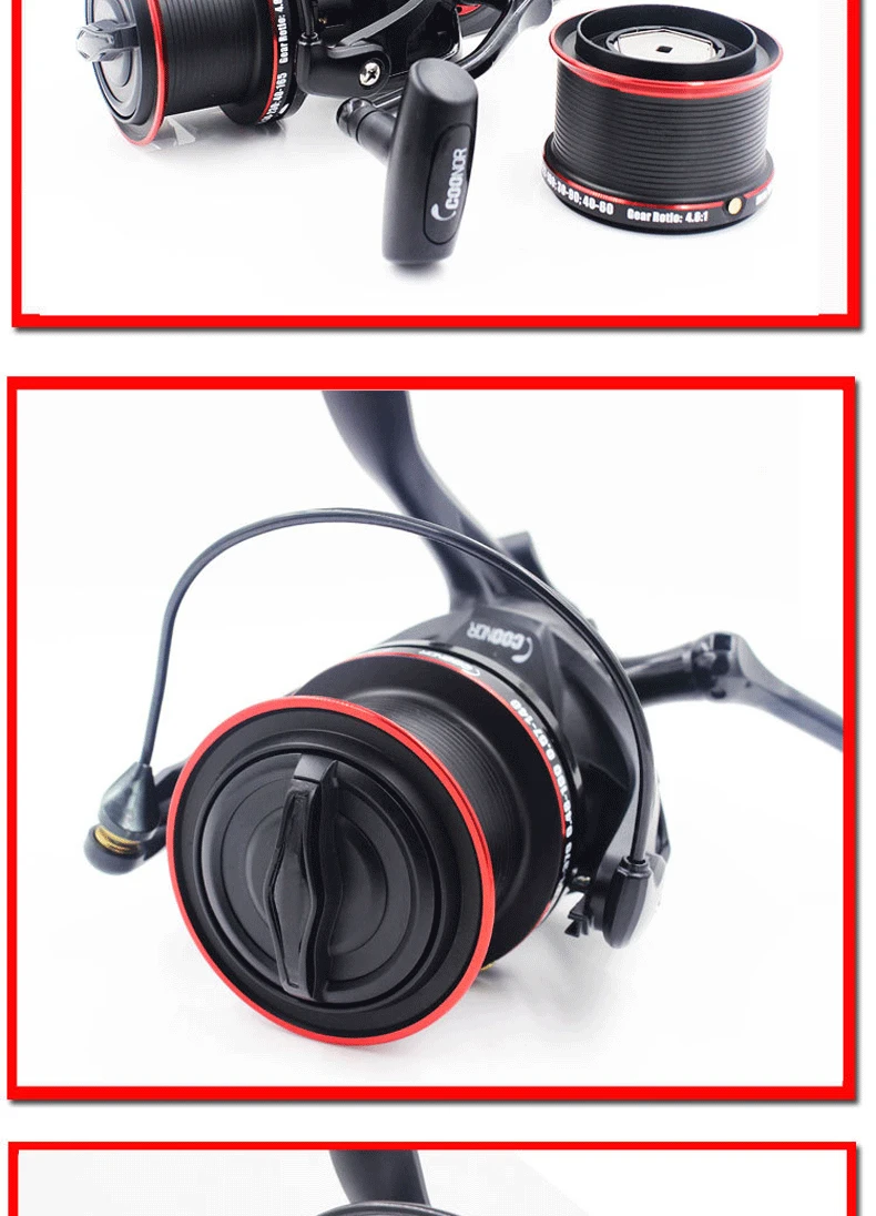 2024 New 12+1BB NFR 9000+8000 Series High Speed Carp Distant Fishing Wheel 4.6:1 Spinning Fishing Reel With Spare Metal Spool