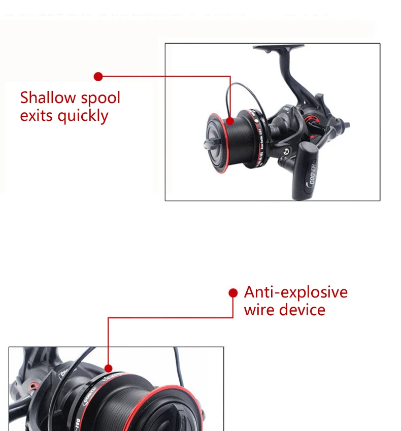 2024 New 12+1BB NFR 9000+8000 Series High Speed Carp Distant Fishing Wheel 4.6:1 Spinning Fishing Reel With Spare Metal Spool