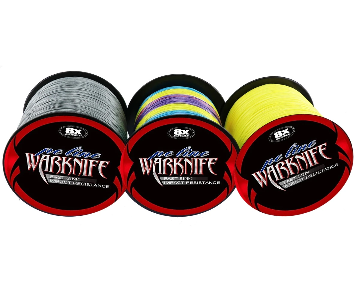 Warknife Fishing Line 1500M 8 Strands Braided Fishing Line Multifilament 6 -300LB Japan Multicolor Carp Fishing Braided PE Wire