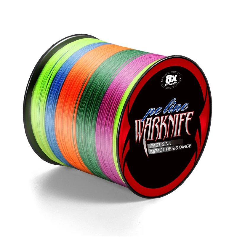 Warknife Fishing Line 1500M 8 Strands Braided Fishing Line Multifilament 6 -300LB Japan Multicolor Carp Fishing Braided PE Wire