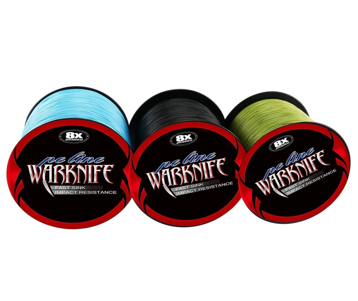 Warknife Fishing Line 1500M 8 Strands Braided Fishing Line Multifilament 6 -300LB Japan Multicolor Carp Fishing Braided PE Wire