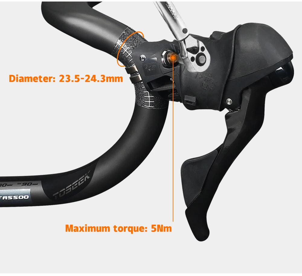 TOSEEK Integrated Handlebar Full Carbon Fiber Road Bike Handlebar 400/420/440mm Ultralight Drop Handle Bar with Bicycle Stem