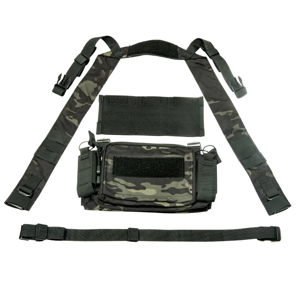 Tactifans D3 Tactical Chest Rig Vest CRM H Harness M4 5.56 Magazine Insert Flatback Integratable Hunting Accessories 500D Nylon