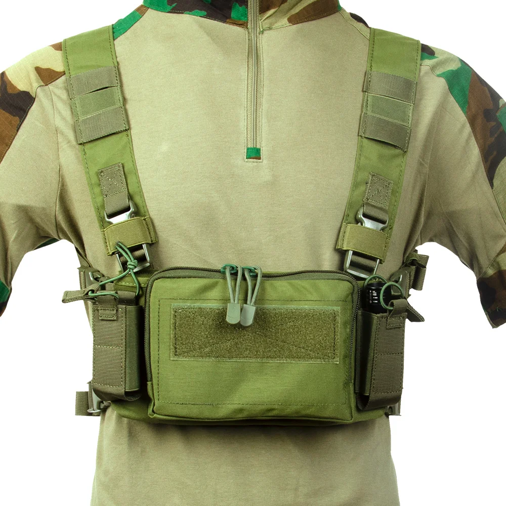 Tactifans D3 Tactical Chest Rig Vest CRM H Harness M4 5.56 Magazine Insert Flatback Integratable Hunting Accessories 500D Nylon