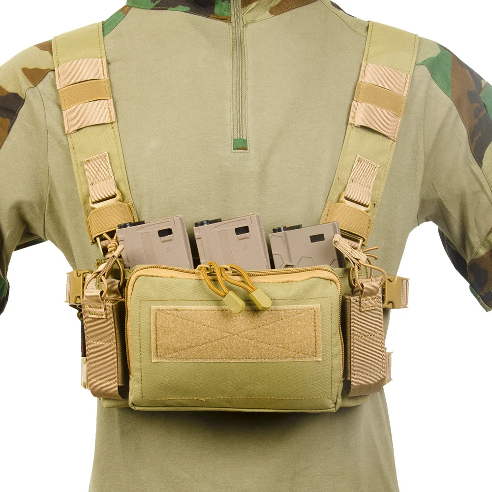 Tactifans D3 Tactical Chest Rig Vest CRM H Harness M4 5.56 Magazine Insert Flatback Integratable Hunting Accessories 500D Nylon