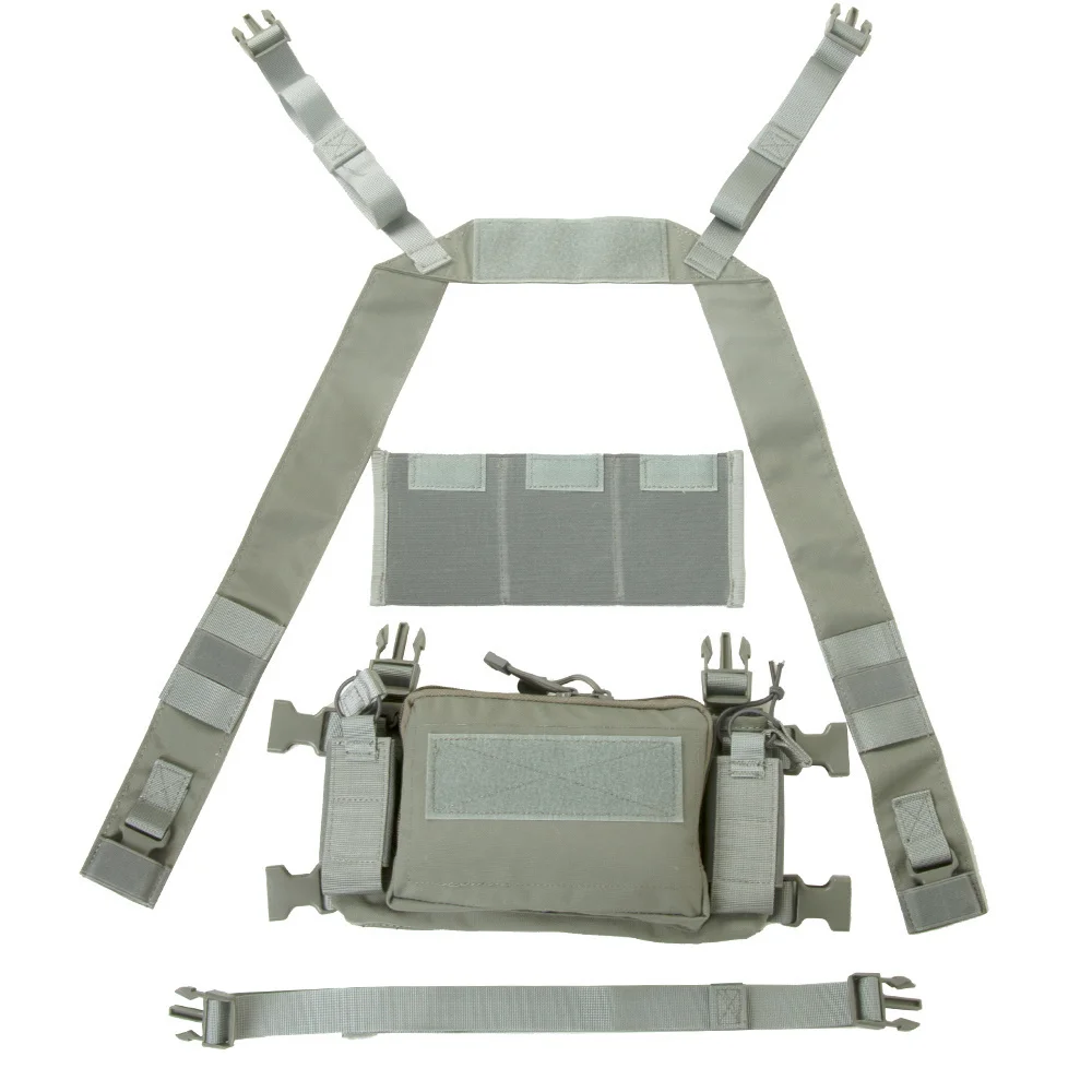 Tactifans D3 Tactical Chest Rig Vest CRM H Harness M4 5.56 Magazine Insert Flatback Integratable Hunting Accessories 500D Nylon