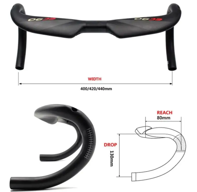 New SL70 Full Carbon Bicycle Handlebar Road Bike Handlebar Stem Handle Playing UD Matte Carbon Handlebar 400/420/440mm