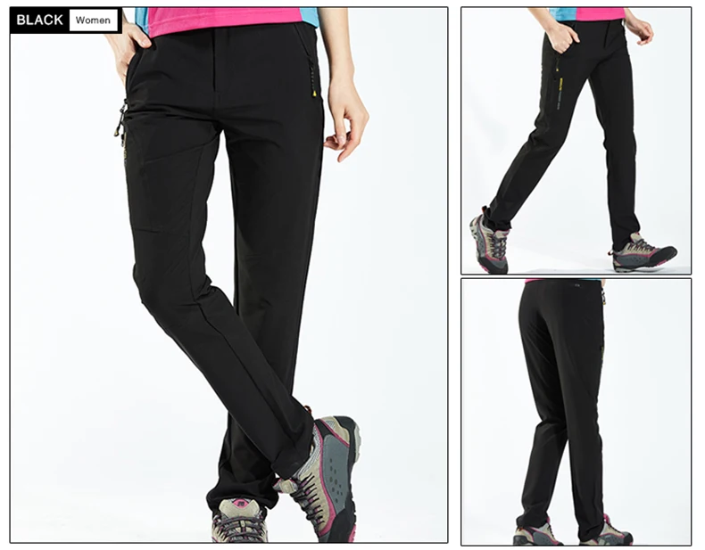 LNGXO Waterproof Hiking Pants Women Trekking Camping Climbing Running Outdoor Pants Quick Dry Stretch Breathable Thin Trousers