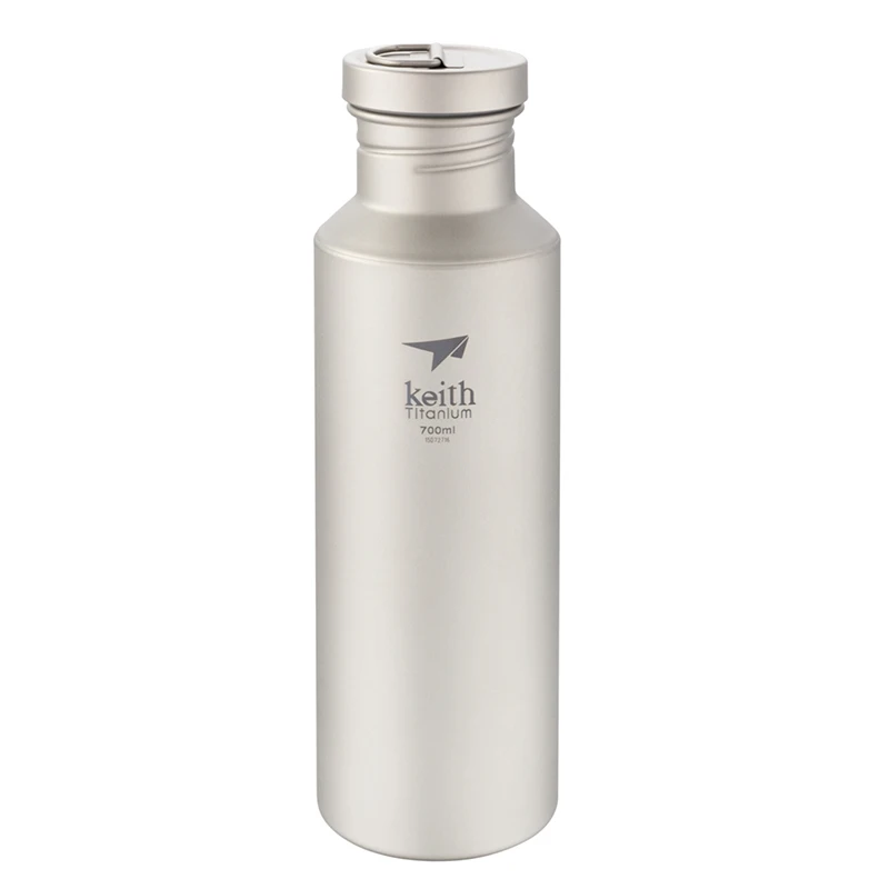 Keith Titanium Sports Bottle Non-toxic Bacteriostatic Flatware Outdoor Camping Hiking Travel Tableware Bottle Single Wall 700ml