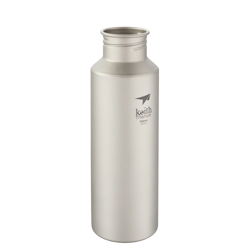 Keith Titanium Sports Bottle Non-toxic Bacteriostatic Flatware Outdoor Camping Hiking Travel Tableware Bottle Single Wall 700ml