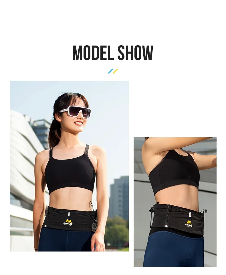 AONIJIE W8122 Multifunctional Ourdoor Sports Zipper Running Waist Pack Lightweight Travel Fanny Suitable for Pocket Key Wallet