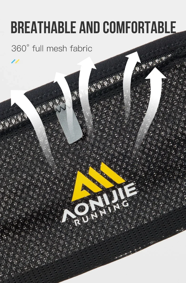 AONIJIE W8122 Multifunctional Ourdoor Sports Zipper Running Waist Pack Lightweight Travel Fanny Suitable for Pocket Key Wallet