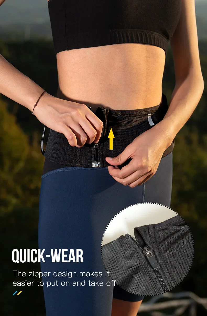 AONIJIE W8122 Multifunctional Ourdoor Sports Zipper Running Waist Pack Lightweight Travel Fanny Suitable for Pocket Key Wallet
