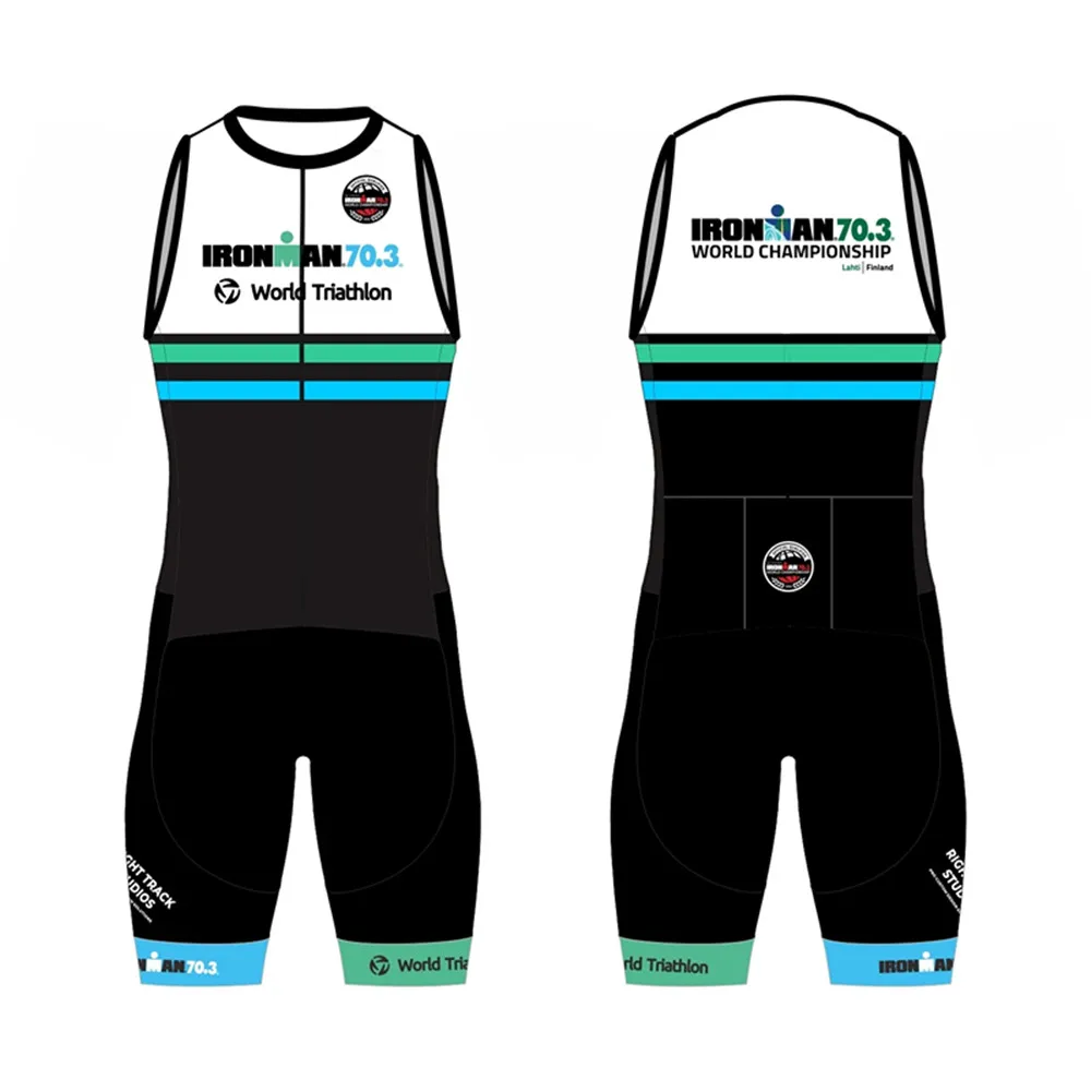 Men's Summer Triathlon Race Suit Sleeveless Tri Suit One-Piece Sportswear Swimming/Running/Cycling Skinsuit Performance Jumpsuit