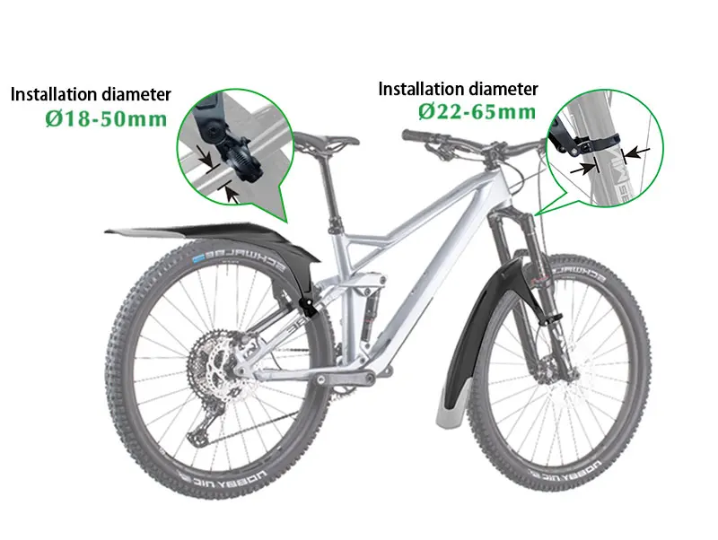 RBRL Mudguard MTB Set Durable Innovative Mudguard PP Soft Plastic Mountain Bike Fender Bicycle Wings 28 Inch Cycling Accessories