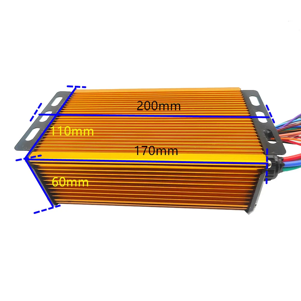 Sinewave Brushless Controller for E-Bike E-Scooter DC Motor 2000-3000W 36-72V 60A High Frequency Inverter Cycling Accessory