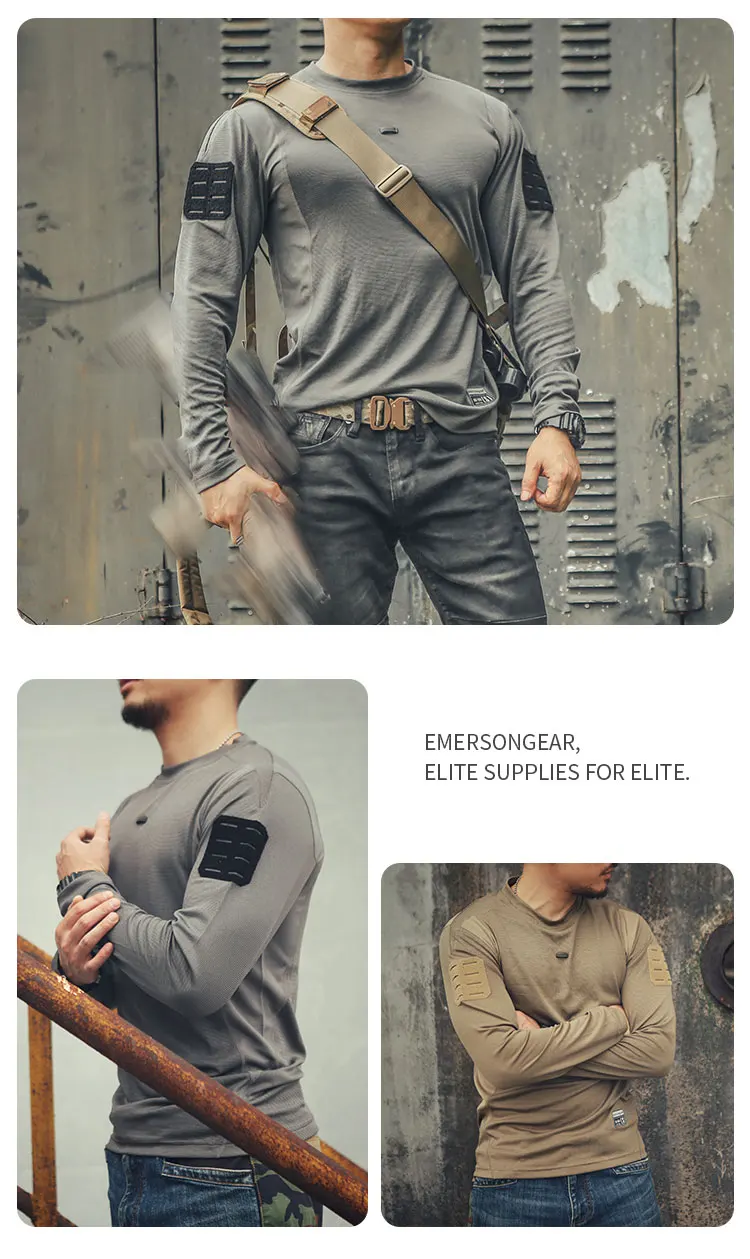 Emersongear UMP Frogmen T-Shirt Men Fitness Sport Long Sleeve Hunting Climbing Shirt Camping Breathable Clothes EM9541
