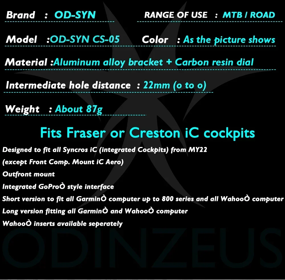 SYNCROS ADDICT RC Aluminum Alloy BicycleComputer Mount CRESTON IC SL Handle GPS/Garmin/Briton/Wahoo Bicycle Mounting Stand