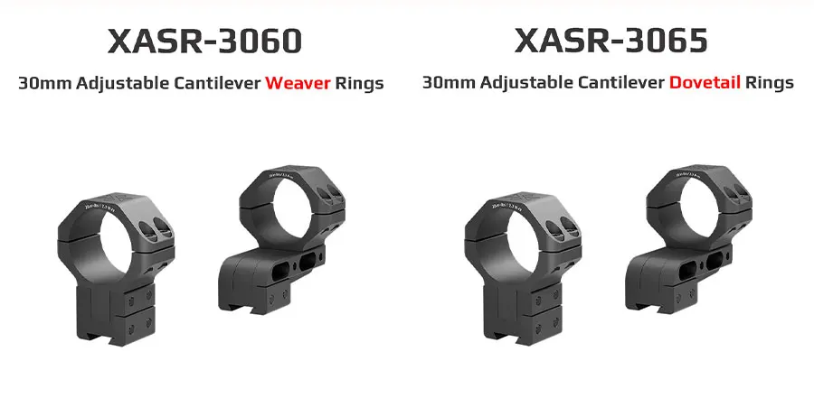 Vector Optics 30mm 1.25in Cantilever Dovetail Picatinny Weaver Rail Hunting Rifle Scope Mounts Ring Aluminum Alloy 2Pcs