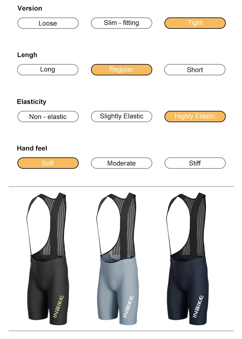 INBIKE Men's MTB Cycling Bib Shorts Bike Riding Pants Man Professional Bicycle Shorts for Men Road Bike Mountain Cycling Clothes