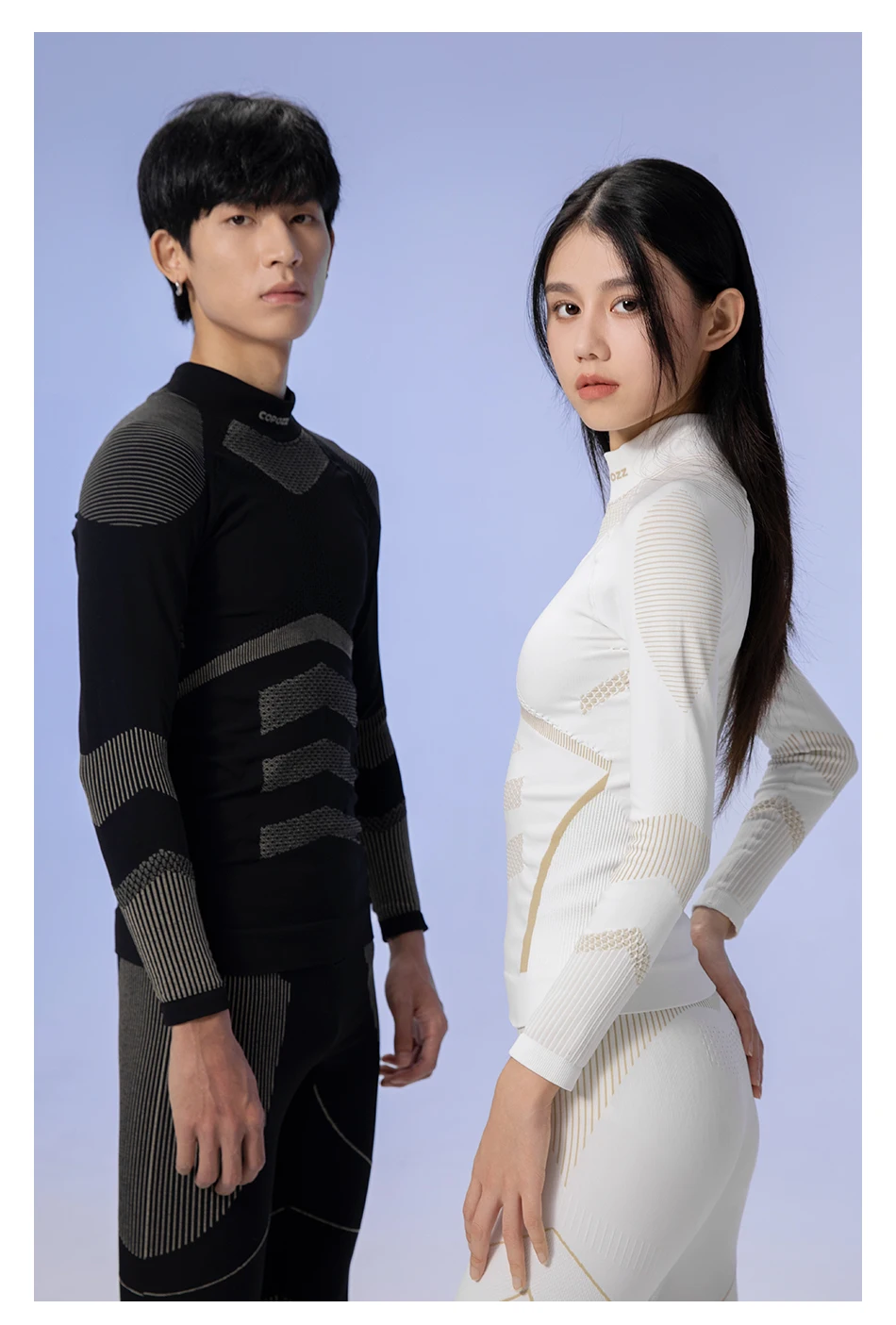 COPOZZ Women Men 3A Antimicrobial Ski Thermal Underwear Fitness Workout Gym Snowboard Sport Pressure Supports Warm Long Johns