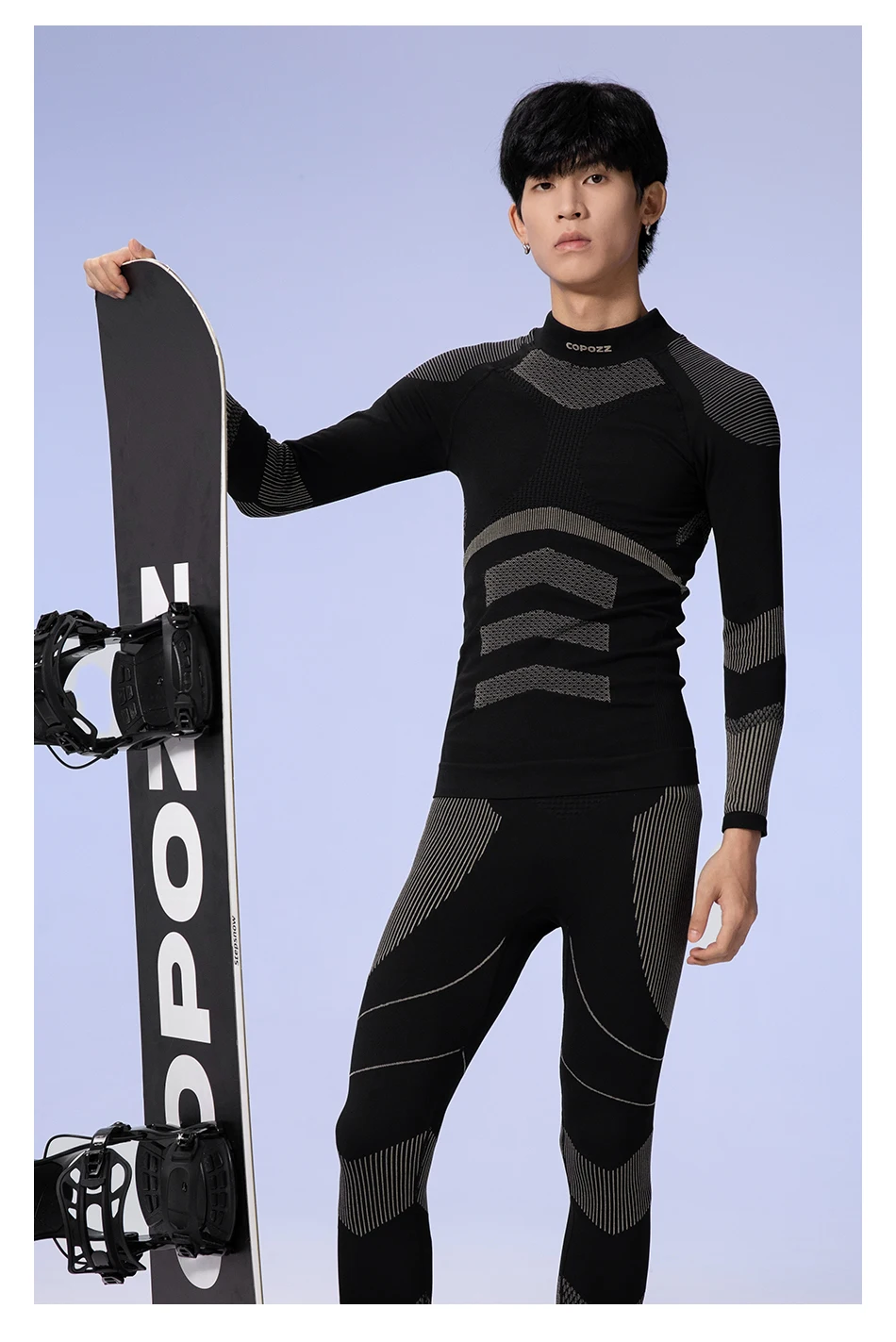COPOZZ Women Men 3A Antimicrobial Ski Thermal Underwear Fitness Workout Gym Snowboard Sport Pressure Supports Warm Long Johns
