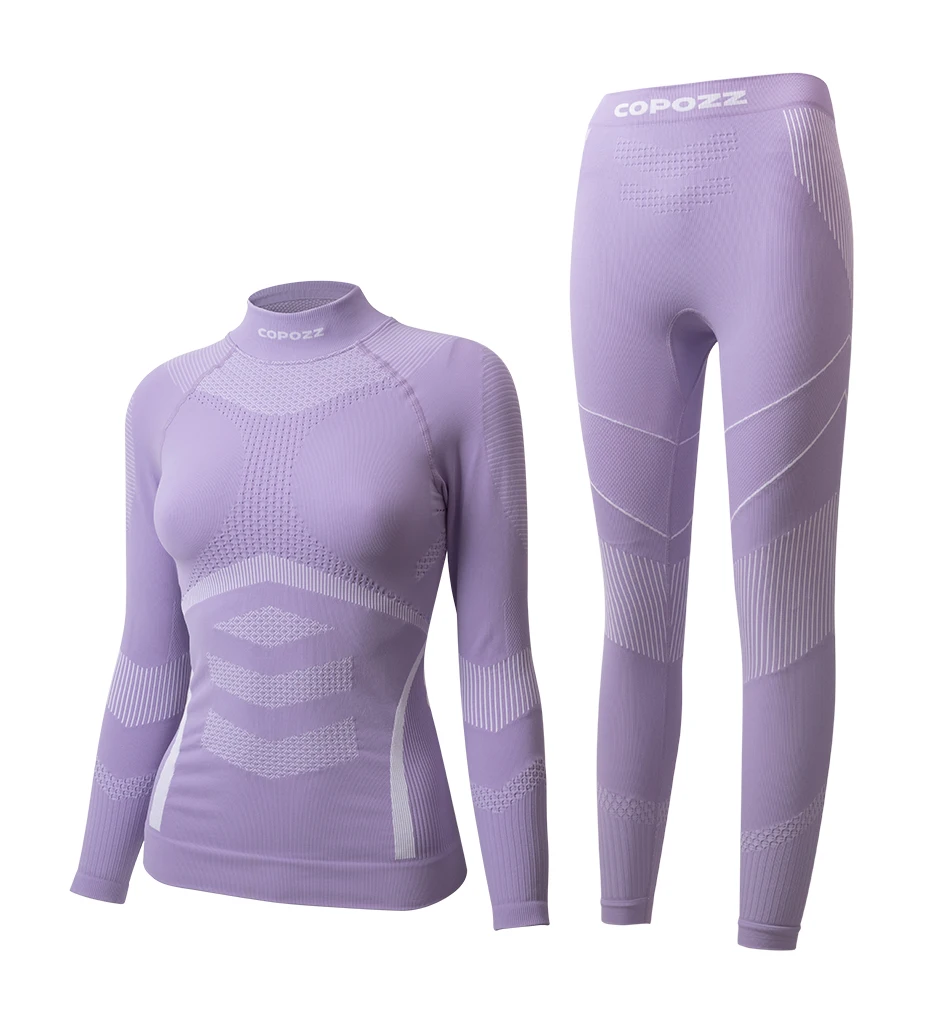COPOZZ Women Men 3A Antimicrobial Ski Thermal Underwear Fitness Workout Gym Snowboard Sport Pressure Supports Warm Long Johns