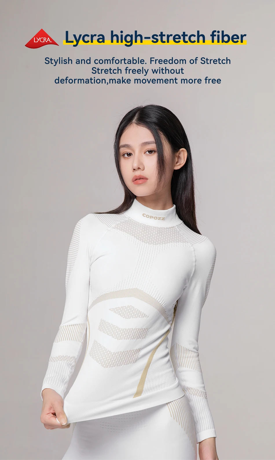 COPOZZ Women Men 3A Antimicrobial Ski Thermal Underwear Fitness Workout Gym Snowboard Sport Pressure Supports Warm Long Johns
