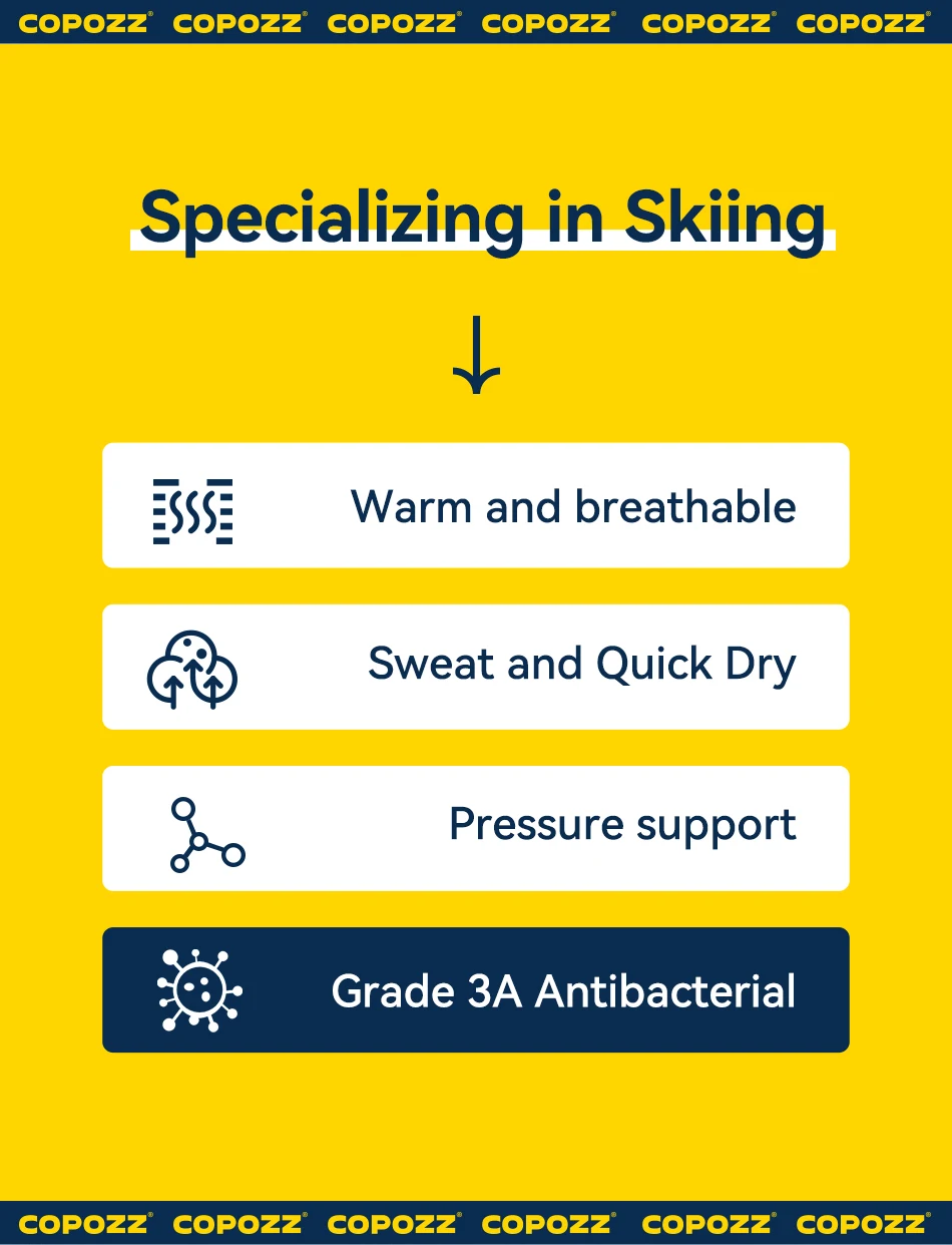 COPOZZ Women Men 3A Antimicrobial Ski Thermal Underwear Fitness Workout Gym Snowboard Sport Pressure Supports Warm Long Johns