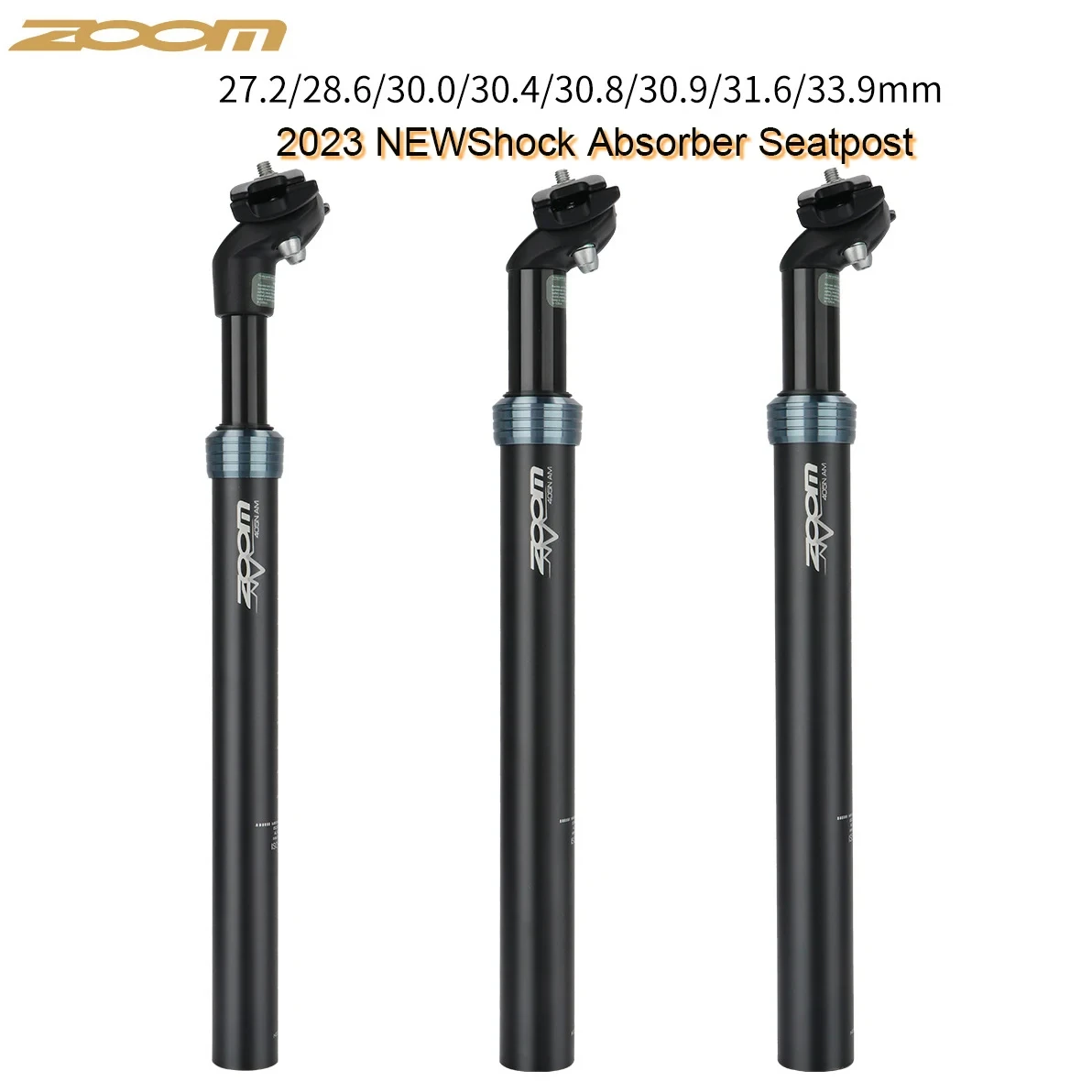 ZOOM Bike Seat Post 27.2/28.6/30.0/30.4/30.9/31.6/33.9mm Mountain bike/Road Bike Seat Post Length 350mm Shock Absorber Seat Post