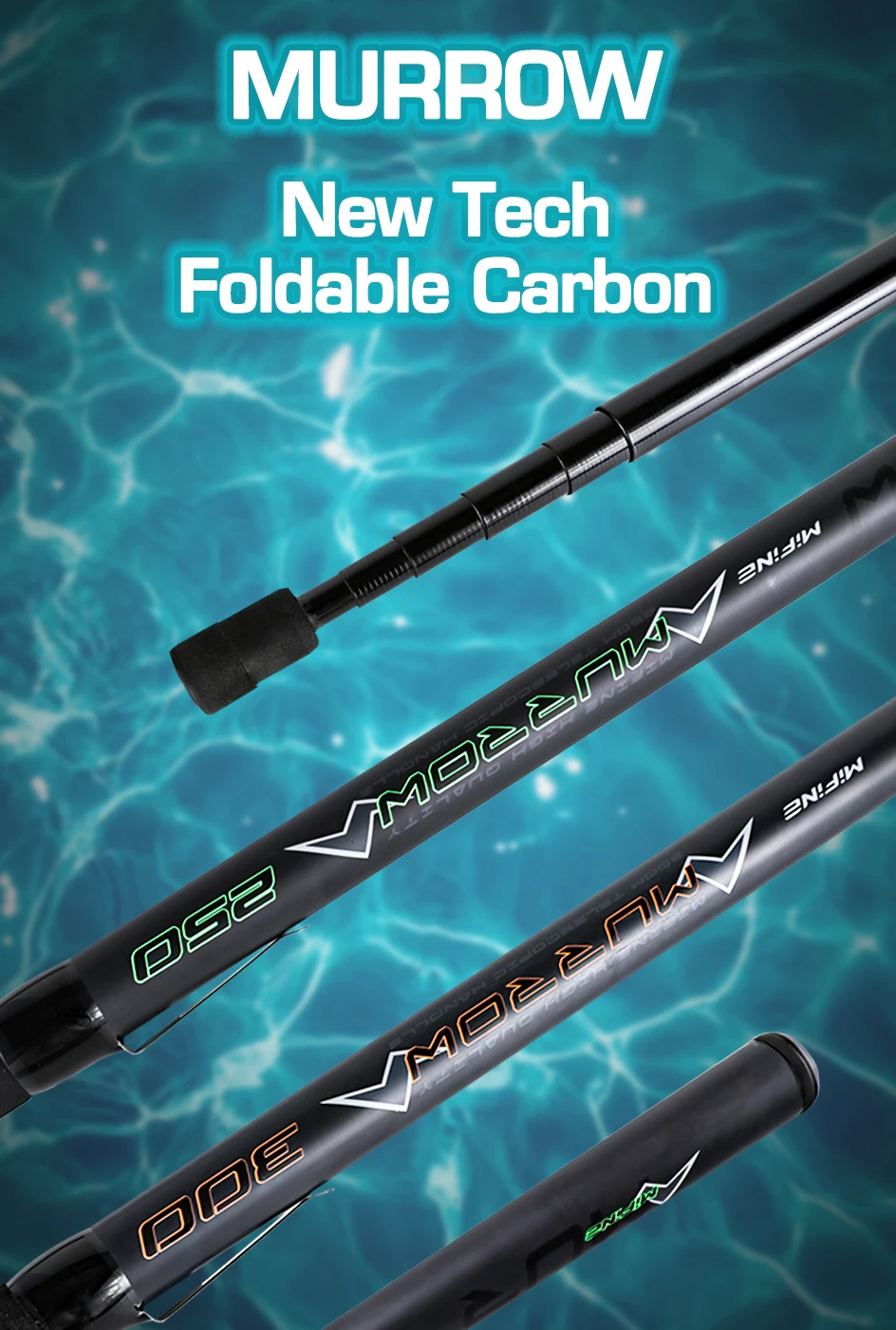 MIFINE MURROW Telescopic Fishing Net Rod 2M-3M Carbon Ultra Light Portable Landing Net Pole for Ponds Lakes Sea Accessories