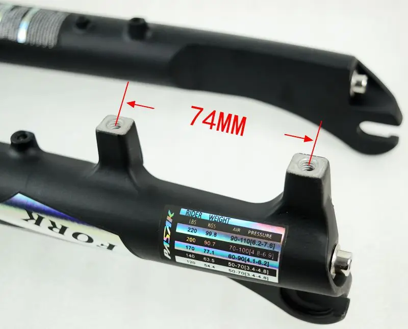 Road Bike Suspension Air Fork, 29 "Disc Brake Dropout, QR 9X100mm, Aluminum and Magnesium Alloy, 700C