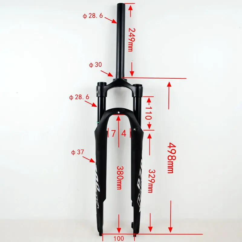 Road Bike Suspension Air Fork, 29 "Disc Brake Dropout, QR 9X100mm, Aluminum and Magnesium Alloy, 700C