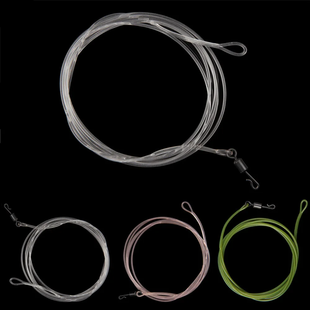 10PCS Fluorocarbon Carp Fishing Leader Line 1M 40LB fishing leading rig with Quick Change Swivel wire leader for fishing tackle