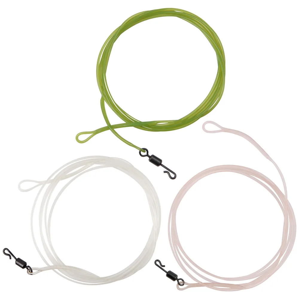 10PCS Fluorocarbon Carp Fishing Leader Line 1M 40LB fishing leading rig with Quick Change Swivel wire leader for fishing tackle